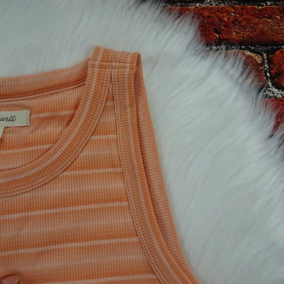 Madewell Tank Top Ribbed Westville Sweet Tulip Stripes Size L - Picture 5 of 8